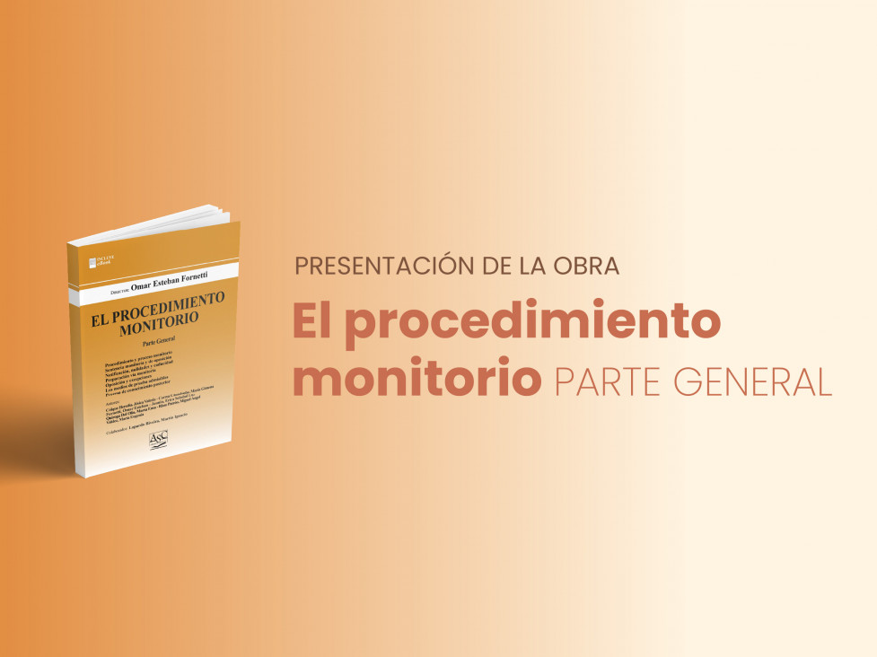 imagen Presentación del libro "El procedimiento monitorio" Parte General