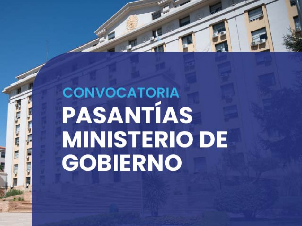 imagen Convocatoria a pasantías educativas rentadas en el Gobierno de la Provincia de Mendoza en el Ministerio de Gobierno, Infraestructura y Desarrollo Territorial