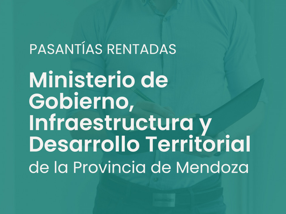 imagen Convocatoria a Pasantías rentadas en el Ministertio de Gobierno, Infraestructura y Desarrollo Territorial