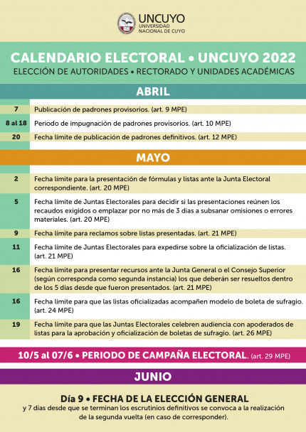 imagen Calendario electoral