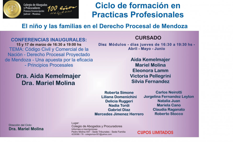 imagen Capacitarán en temáticas de niñez y familia en el Derecho Procesal de Mendoza