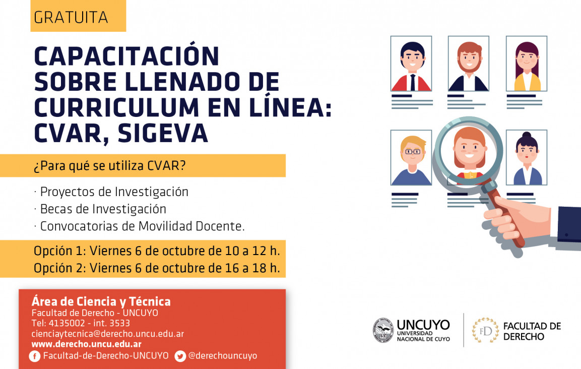 imagen Se brindará una capacitación gratuita sobre Currículum en línea: CVAR y SIGEVA