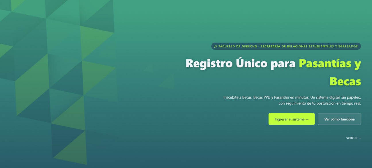 imagen La Facultad cuenta con un nuevo sistema RUP para la inscripción a becas y pasantías