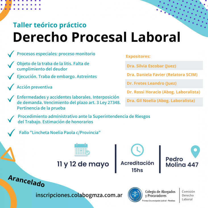 imagen Un taller teórico práctico profundizará sobre el Derecho Procesal Laboral