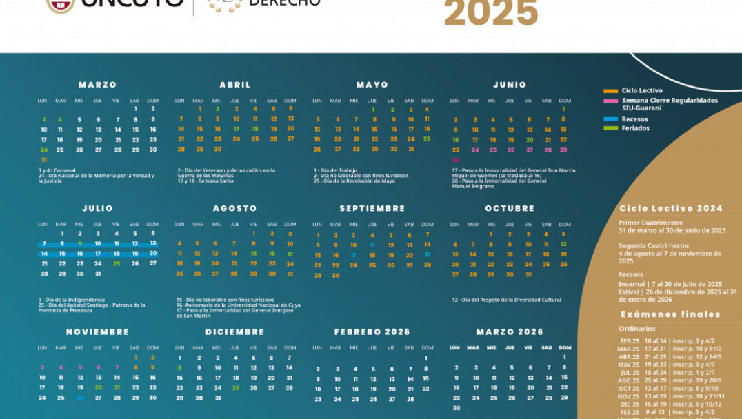 imagen Calendario Académico 2025