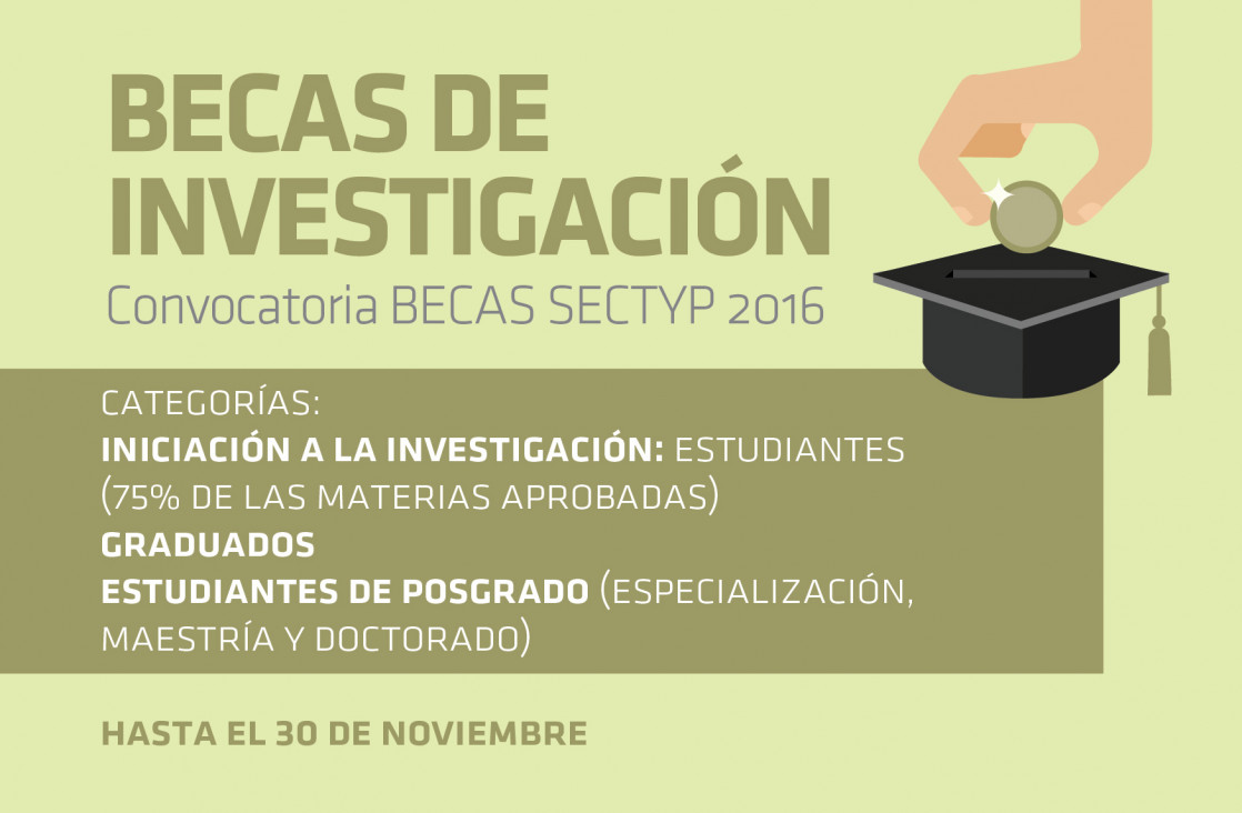 imagen Convocatoria Becas SeCTyP 2016 (Plazo: 2/12 a las 12 hs.)