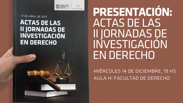 imagen Presentación de las Actas de las II Jornadas de Investigación en Derecho