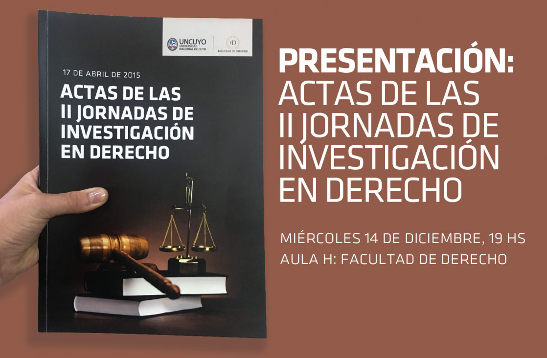 imagen Presentación de las Actas de las II Jornadas de Investigación en Derecho