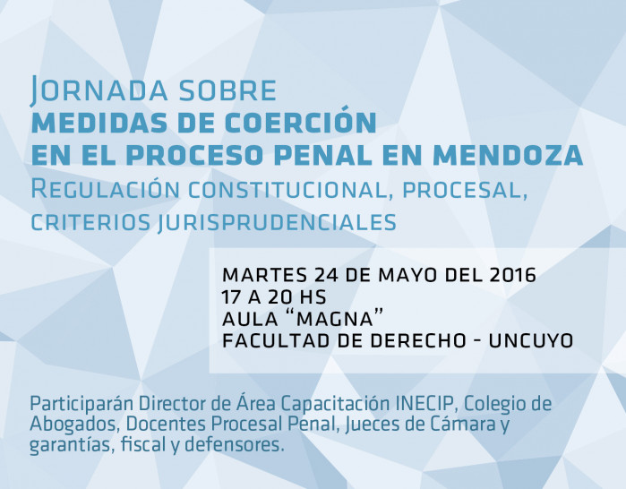 imagen Jornada: Medidas de Coerción en el Proceso Penal de Mendoza