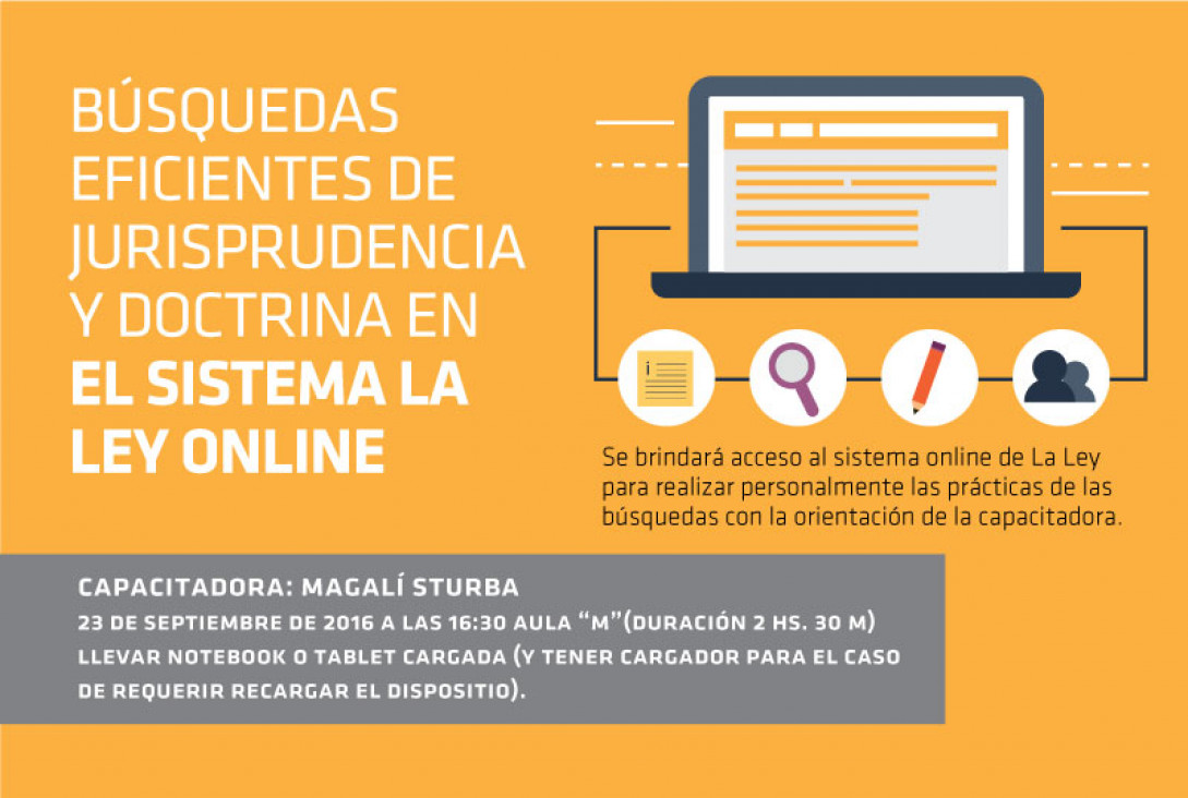 imagen Taller: Búsquedas eficientes de jurisprudencia y doctrina en el sistema La Ley online