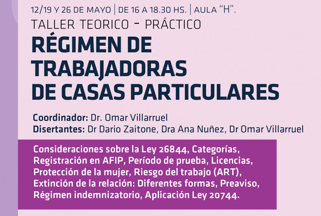 imagen Jornadas: Régimen de Trabajadoras de Casas Particulares