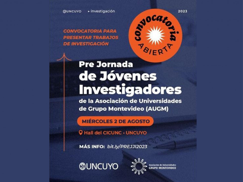 imagen Convocatoria abierta para presentar trabajos en la VII Pre jornada de Jóvenes Investigadores AUGM