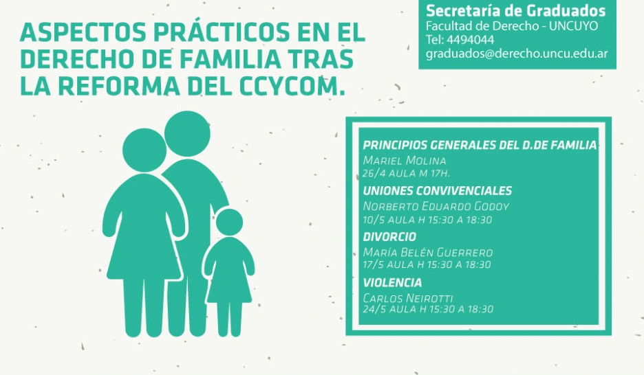 imagen Taller sobre los aspectos prácticos en el Derecho de Familia tras la Reforma del CCyCom