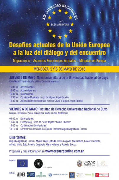 imagen XIX Jornadas Nacionales de ECSA: "Desafios actuales de la Unión Europea a la luz del diálogo y del encuentro"